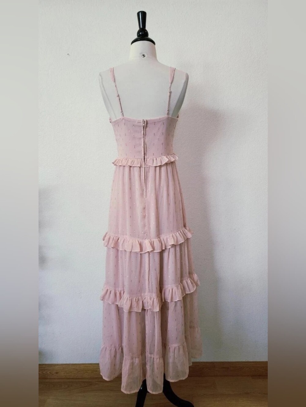 Light Pink Ruffle Tiered Maxi Dress - Picture 3 of 4